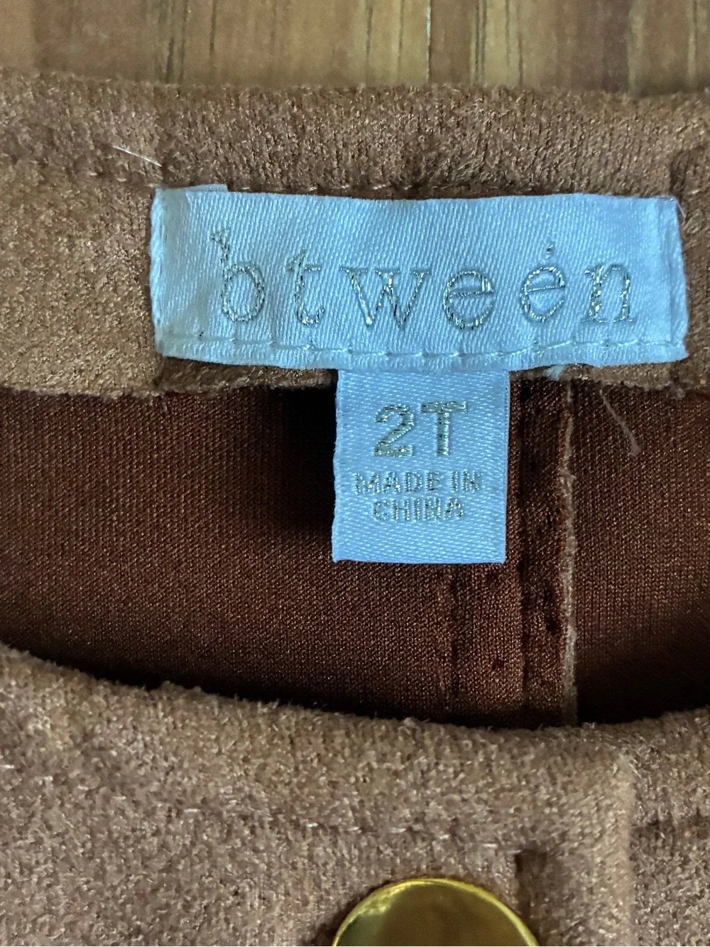 Btween Girls Faux Suede 2-Piece Jacket & Skirt Set Brown 2T